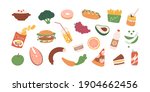 colored food icons of healthy... | Shutterstock .eps vector #1904662456
