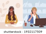 businesswoman at workplace... | Shutterstock .eps vector #1932117509