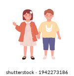 couple of little boy and girl.... | Shutterstock .eps vector #1942273186