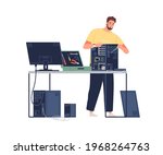 sysadmin repairing computer.... | Shutterstock .eps vector #1968264763