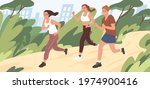 young people jogging in city... | Shutterstock .eps vector #1974900416