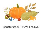 autumn vegetable composition... | Shutterstock .eps vector #1991176166