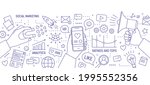 horizontal banner with hands... | Shutterstock .eps vector #1995552356