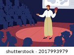 confident speaker with... | Shutterstock .eps vector #2017993979