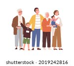 big family looking up. happy... | Shutterstock .eps vector #2019242816
