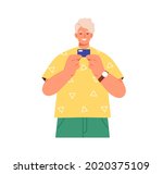 young happy man standing with... | Shutterstock .eps vector #2020375109