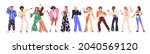 set of people from 80s. man and ... | Shutterstock .eps vector #2040569120