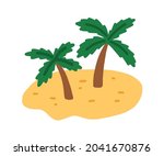 Sand Island With Palm Trees....