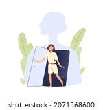 afraid person go out into world ... | Shutterstock .eps vector #2071568600