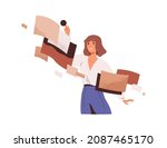 employee during work process... | Shutterstock .eps vector #2087465170