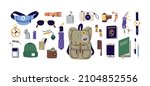 everyday carry stuff for travel.... | Shutterstock .eps vector #2104852556