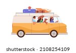friends travel by car on summer ... | Shutterstock .eps vector #2108254109