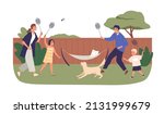 family with kids playing... | Shutterstock .eps vector #2131999679