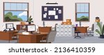 police office  station interior.... | Shutterstock .eps vector #2136410359