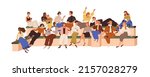 diverse young people gathering... | Shutterstock .eps vector #2157028279