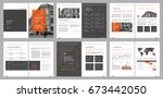 Design annual report, cover, vector template brochures, flyers, presentations, leaflet, magazine a4 size. Grey and Orange Minimalistic abstract templates - stock vector
