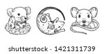 set of vector images of rats.... | Shutterstock .eps vector #1421311739