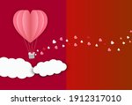 card valentine's day balloon... | Shutterstock .eps vector #1912317010