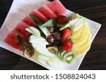 Small photo of Fruits Palter on white plate