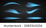 blue air flow wave effect set.... | Shutterstock .eps vector #2085563206