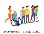 collection of disabled people... | Shutterstock .eps vector #1393782263