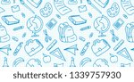 back to school doodle pattern.... | Shutterstock .eps vector #1339757930