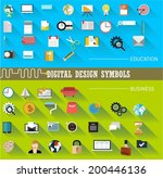 set of flat icons for mobile... | Shutterstock .eps vector #200446136