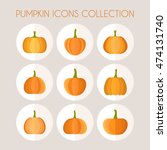set of flat pumpkin collection... | Shutterstock .eps vector #474131740