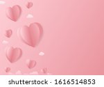 pale pink paper hearts and... | Shutterstock .eps vector #1616514853