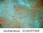 Small photo of Oxidized copper background. copper oxide patina. natural texture copper material.green and blue copper patina