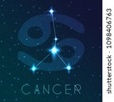 cancer zodiac sign. vector... | Shutterstock .eps vector #1098406763