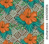 tropical seamless pattern with... | Shutterstock .eps vector #646500856