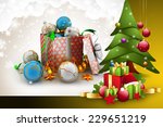 christmas  gift box with bubbles | Shutterstock . vector #229651219