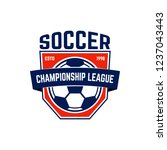soccer  football emblem. design ... | Shutterstock .eps vector #1237043443