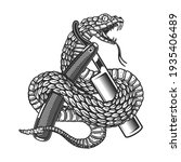 illustration of snake on barber ... | Shutterstock .eps vector #1935406489
