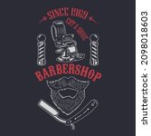 barber shop poster template.... | Shutterstock .eps vector #2098018603