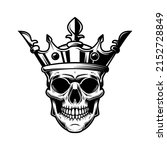 skull with king crown. design... | Shutterstock .eps vector #2152728849