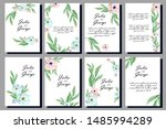 invitation floral templates ... | Shutterstock .eps vector #1485994289