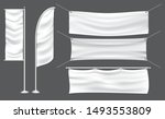 set of mockup flag or textile... | Shutterstock .eps vector #1493553809