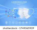 set of three layer surgical... | Shutterstock .eps vector #1749365939
