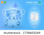 set of three layer surgical... | Shutterstock .eps vector #1758603269