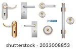 set of realistic handle door... | Shutterstock .eps vector #2033008853