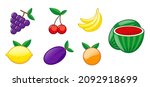 set of various fruit flat icon... | Shutterstock .eps vector #2092918699