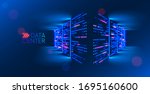 data center. abstract digital... | Shutterstock .eps vector #1695160600