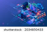 computer technology isometric... | Shutterstock .eps vector #2034850433