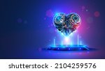 love heart in technology style. ... | Shutterstock .eps vector #2104259576