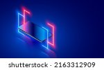 phone hanging over dark blue... | Shutterstock .eps vector #2163312909