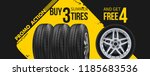 3d illustration of car tire.... | Shutterstock .eps vector #1185683536