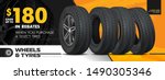 tires car advertisement poster. ... | Shutterstock .eps vector #1490305346