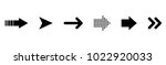 set of black vector arrows.... | Shutterstock .eps vector #1022920033